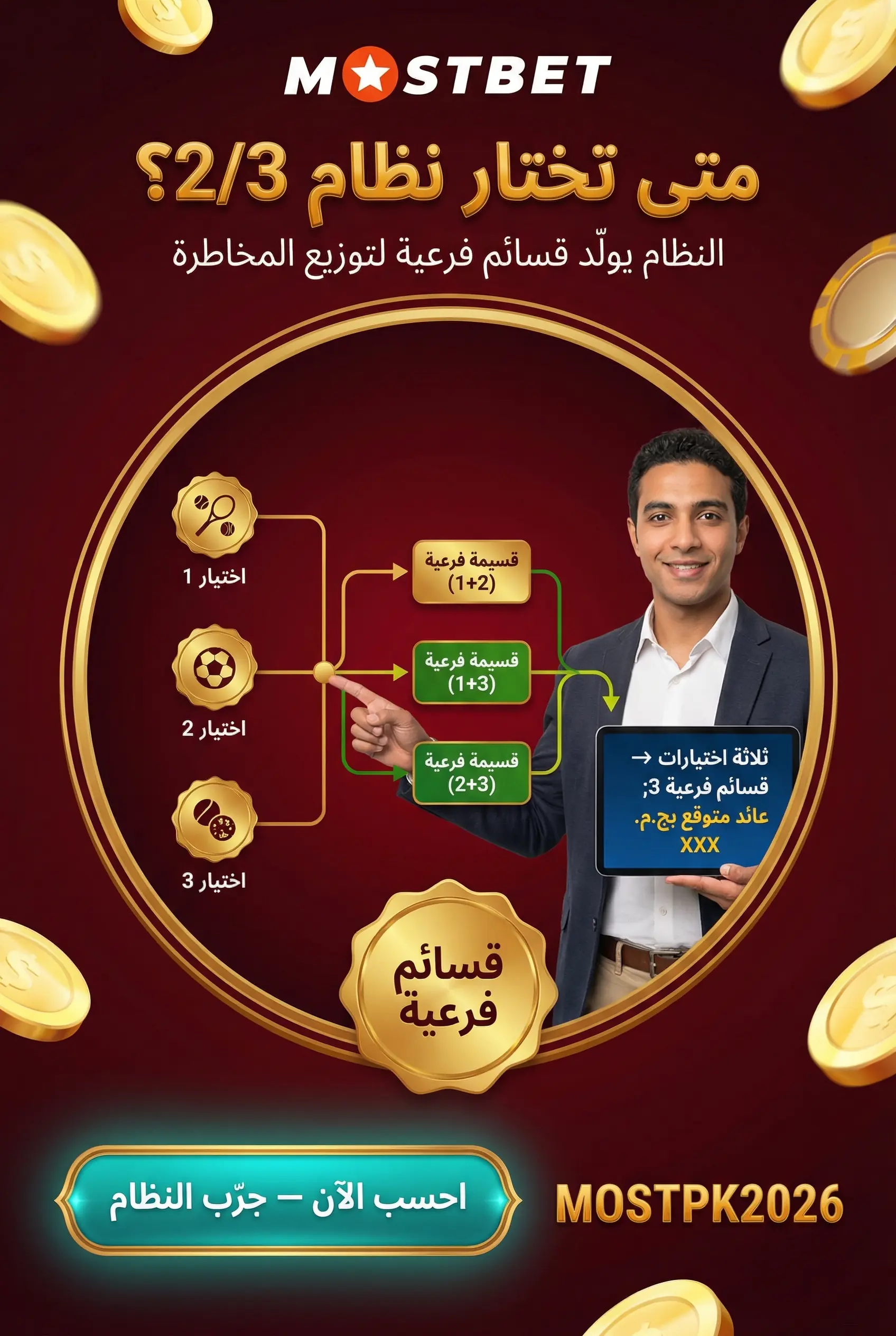 رهانات النظام على Mostbet