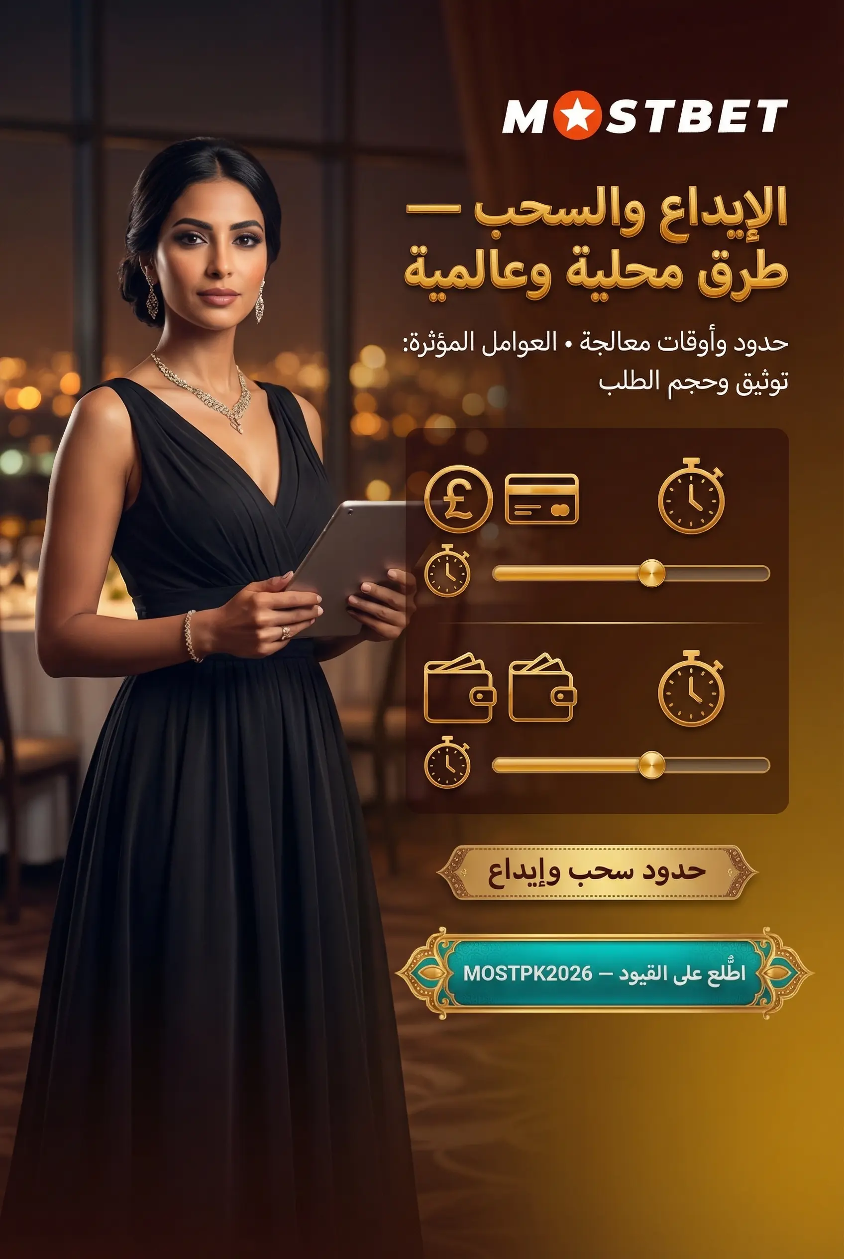 صورة توضيحية لعمليات الإيداع والسحب في Mostbet
